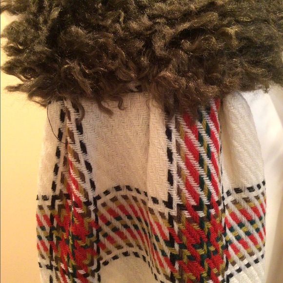 Faux fur plaid winter scarf - Picture 5 of 5